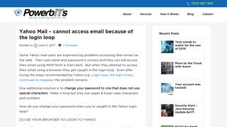 Yahoo Mail - cannot access email because of the login loop - PowerbITs