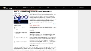 How to Enter Settings Mode in Yahoo Mobile Mail | Chron.com