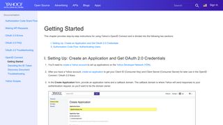 Getting Started - Yahoo Developer Network
