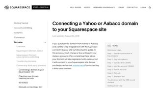 Connecting a Yahoo or Aabaco domain to your Squarespace site ...