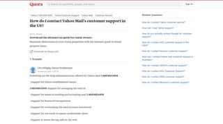 How to contact Yahoo Mail's customer support in the US - Quora