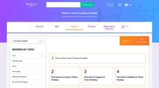 Help for Yahoo Fantasy Football - Help for Yahoo Account