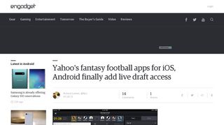 Yahoo's fantasy football apps for iOS, Android finally add live draft ...