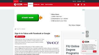 Sign In to Yahoo with Facebook or Google - Ccm.net