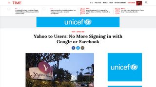Yahoo to Users: No More Signing in with Google or Facebook | Time