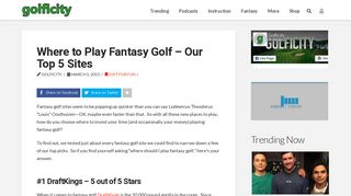 Where to Play Fantasy Golf - Our Top 5 Sites | Golficity