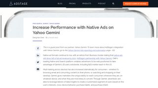 Increase Performance with Native Ads on Yahoo Gemini