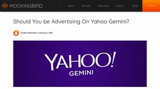 Should You be Advertising On Yahoo Gemini? - Mockingbird Marketing