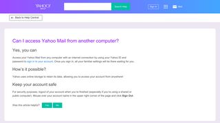 Can I access Yahoo Mail from another computer? | Yahoo Help ...