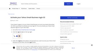 Activate your Yahoo Small Business login ID