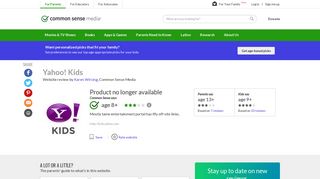 Yahoo! Kids Website Review - Common Sense Media