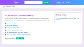 Fix issues with Yahoo Account Key | Yahoo Help - SLN25921
