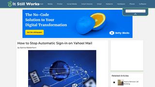 How to Stop Automatic Sign-in on Yahoo! Mail | It Still Works