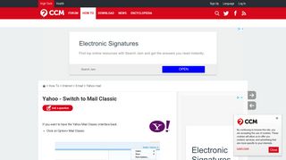Yahoo - Switch to Mail Classic - Ccm.net