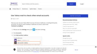 Use Yahoo mail to check other email accounts