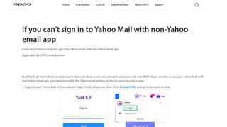 If you can't sign in to Yahoo Mail with non-Yahoo email app | OPPO India