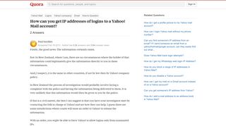How to get IP addresses of logins to a Yahoo! Mail account - Quora