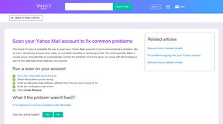 Scan your Yahoo Mail account to fix common problems | Yahoo Help ...