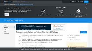 Frequent login failure on Yahoo Mail from GMail app - Android ...