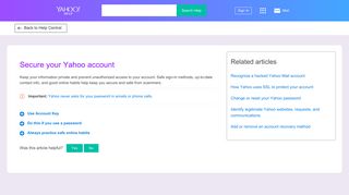 Secure your Yahoo account | Yahoo Help - SLN2080