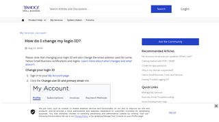 How do I change my login ID? - Yahoo Small Business Community