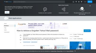account recovery - How to retrieve a forgotten Yahoo! Mail ...