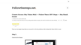 Cannot Access Sky Yahoo Mail - DIY Steps - Sky Email Issues