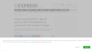 Yahoo Mail DOWN - Email NOT WORKING as customers unable to ...