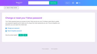 Change or reset your Yahoo password | Yahoo Help - SLN27051