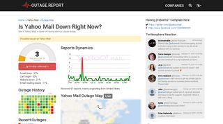 Yahoo Mail Down? Service Status, Map, Problems History - Outage ...