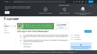 Can't sign in with Yahoo Messenger? - Super User