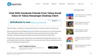 Chat With Facebook Friends On Yahoo Messenger or Yahoo Email ...