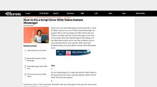 How to Fix a Script Error With Yahoo Instant Messenger | Chron.com