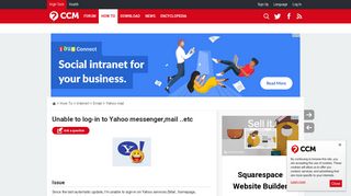 Unable to log-in to Yahoo messenger,mail ..etc - Ccm.net