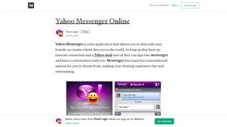 Yahoo Messenger Online – Ymail Login – Medium