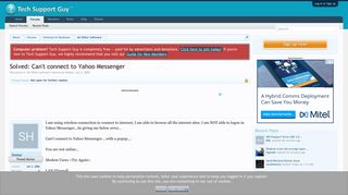 Solved: Can't connect to Yahoo Messenger | Tech Support Guy