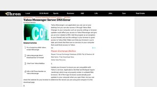 Yahoo Messenger Server DNS Error | Chron.com