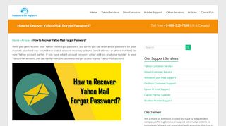 Yahoo Mail Forgot Password Recovery - Recover Yahoo Password