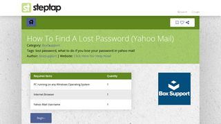 How To Find A Lost Password (Yahoo Mail) - Steptap