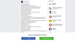 Opera Mobile - how i solved yahoo error mobile login... | Facebook