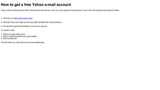 How to get a free Yahoo e-mail account