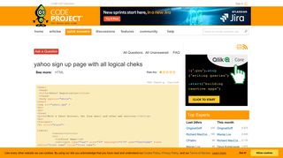 yahoo sign up page with all logical cheks - CodeProject