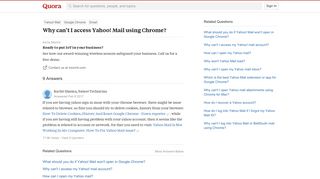 Why can't I access Yahoo! Mail using Chrome? - Quora