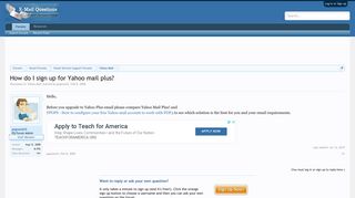 How do I sign up for Yahoo mail plus? | Email Questions