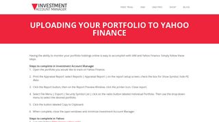 Investment Account Manager | Uploading Your Portfolio to Yahoo ...