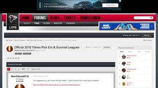 Official 2018 Yahoo Pick Em & Survival Leagues - Talk About the ...
