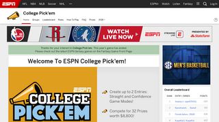 College Pick'em - ESPN - ESPN.com