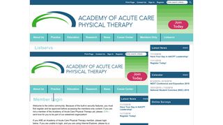 Listservs - Academy of Acute Care Physical Therapy