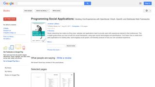 Programming Social Applications: Building Viral Experiences with ...