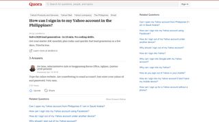 How to sign in to my Yahoo account in the Philippines - Quora